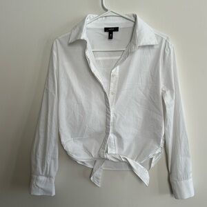 AQUA white tie shirt Sz XS